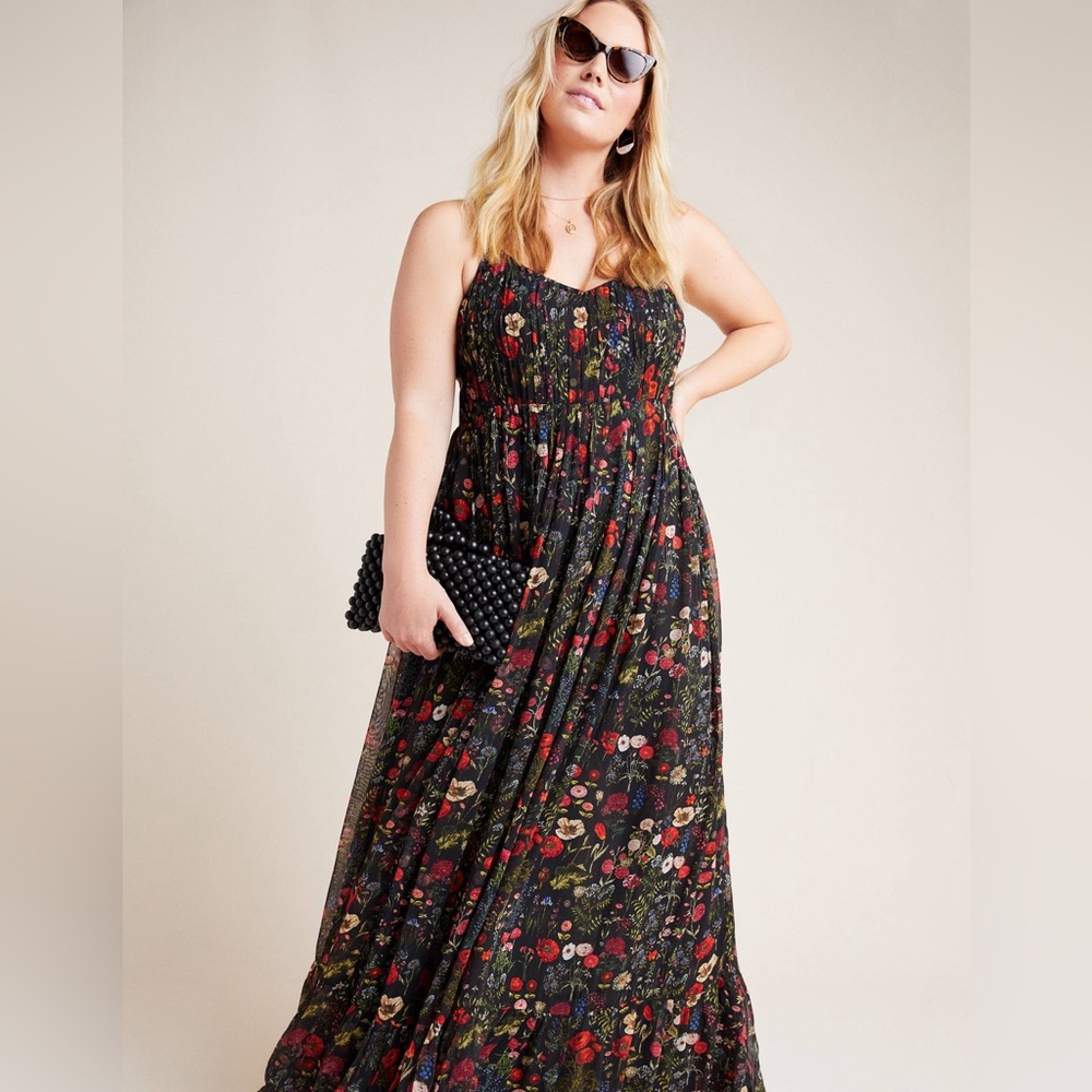 Anthropologie Massima Pleated Maxi Dress $220 Plus size 3x